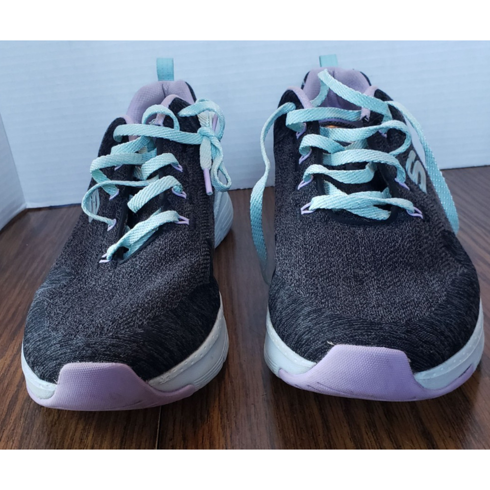 Skechers Comfy Wave Woman's Arch Fit Size 11 Black Lavender Shoes - Picture 2 of 15